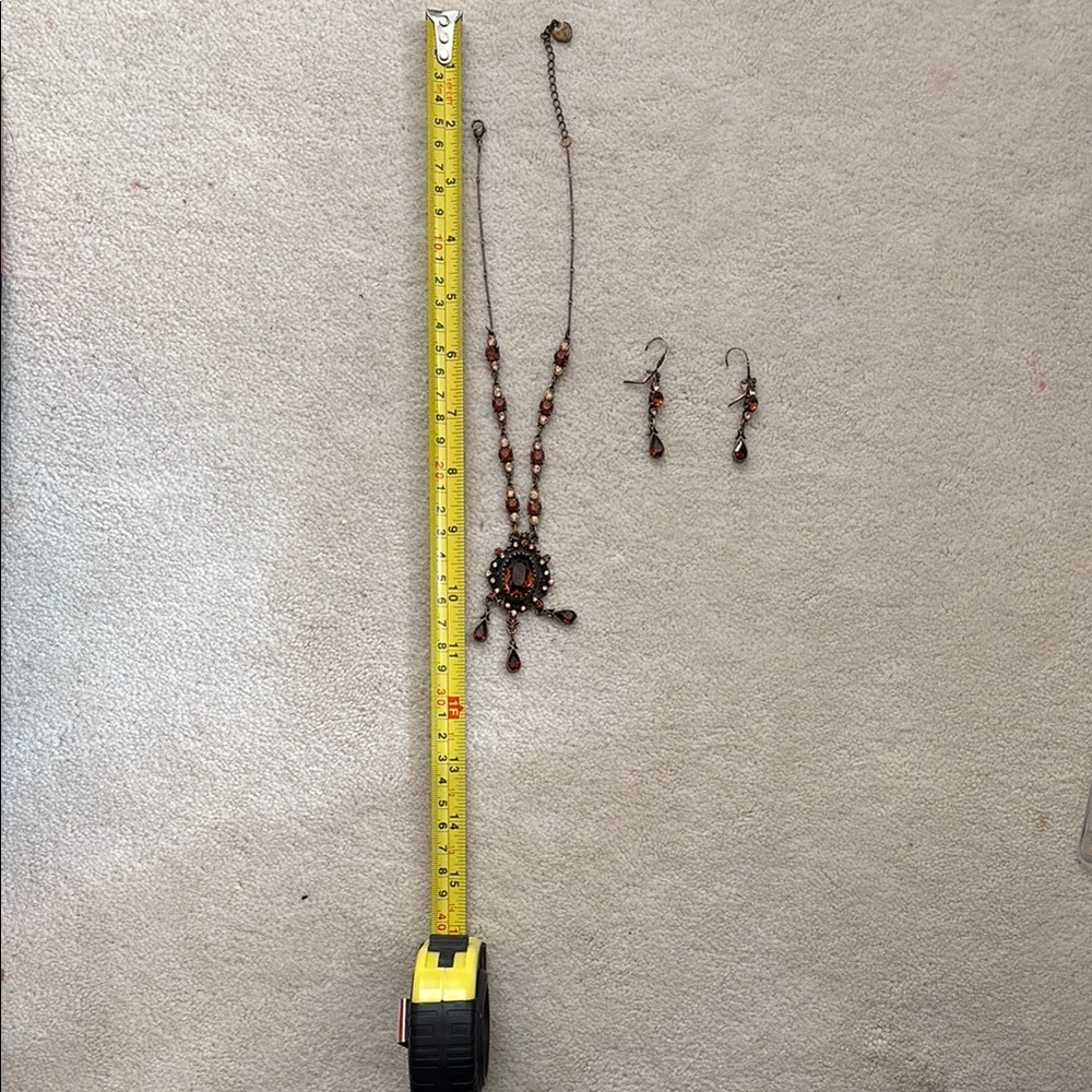 Elegant Brown Beaded Necklace and Earring Set